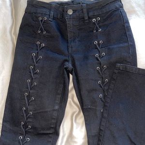 Forever 21 lace up jeans